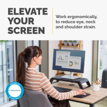 Fellowes Monitor stand Hana LT Max.22,6KG adjustable schwa