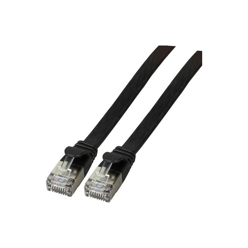 EFB RJ45 plokščiųjų jungčių kabelis U / FTP Cat.6A PVC 3,00 m juodas