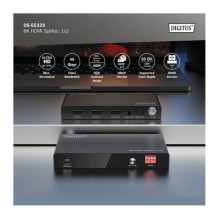 Digitus 8K HDMI Splitter, 1x2 (Black, mit Downscaler)
