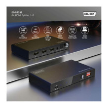 Digitus 8K HDMI Splitter, 1x2 (Black, mit Downscaler)