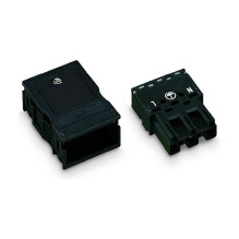 WAGO 770-113 Stecker,mit Zugentlastungsgehuse, 3-polig,schwarz