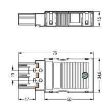 WAGO 770-113 connector, with strain relief housing, 3-polig,schwarz