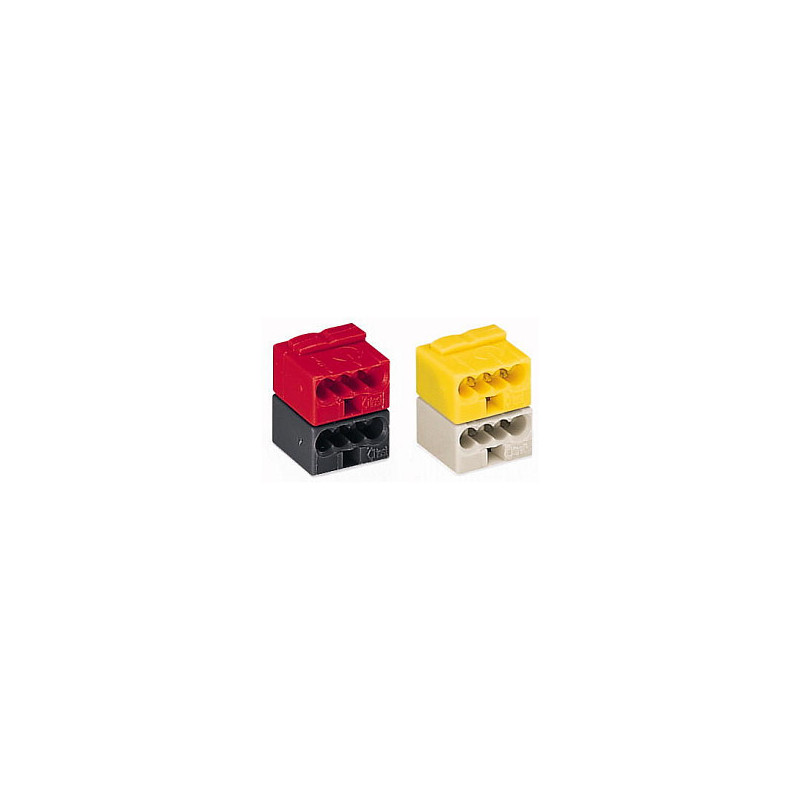 WAGO 243-212 4-Leiter-Buchsenklemme,PUSH LAIDAS, 0,8 mm, lichtgrau / gelb