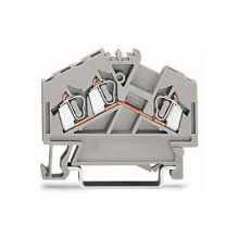 WAGO 280-641 3-Leiter-Durchgangsklemme, 2.5 mm, center lettering, grey