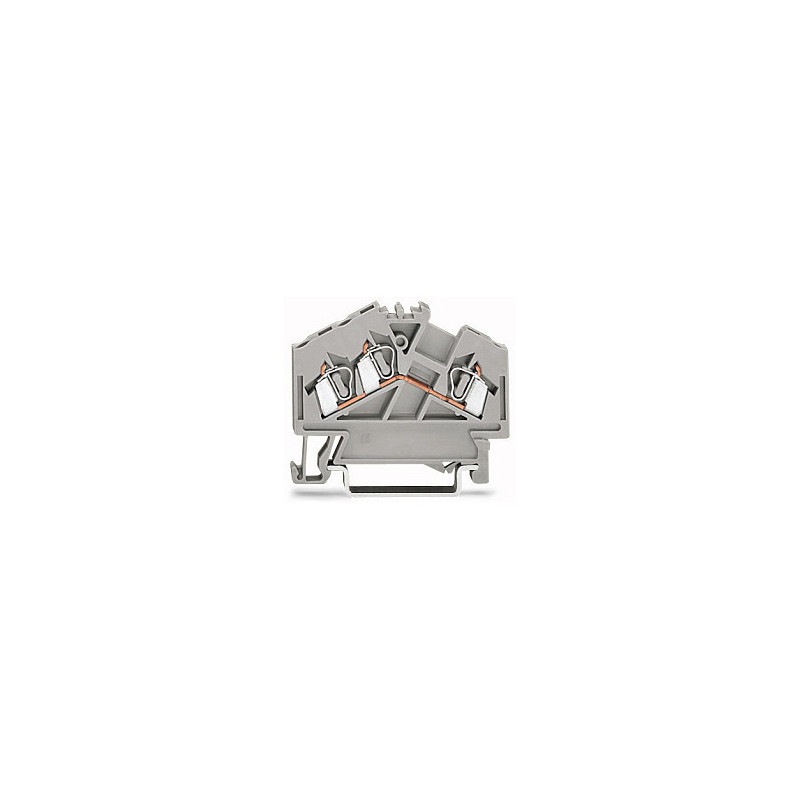 WAGO 280-641 3-Leiter-Durchgangsklemme, 2.5 mm, center lettering, grey