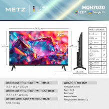 Metz MQH7030Z 81,3 cm (32") HD Ready Smart TV Black Metz MQH7030Z 81,3 cm (32") HD Ready Smart TV Black