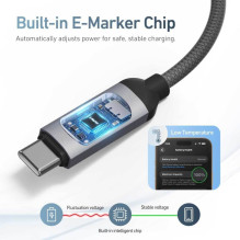 X-ONE FlowLink Running LED data cable - type C to C - 5A max 100W 1,2m black