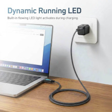 X-ONE FlowLink Running LED data cable - type C to C - 5A max 100W 1,2m black