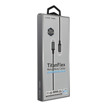 X-ONE TitanFlex duomenys cable - tipas C į C - 5A max 240W 1,2 m juodas