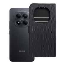 Atverčiamas dėklas Xiaomi Redmi NOTE 15 5G 4Card RFID apsaugos nuo vagystės technologijos audinio, juodas Atverčiamas dėklas Xiaomi Redmi NOTE 15 5G 4Card RFID apsaugos nuo vagystės technologijos audinio, juodas