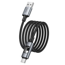 LED laidas USB A į USB C Hoco 3A 1,2 m U144 juodas