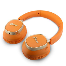 Guess Rectangle Metal Script Logo ENC Wireless Headphone Orange