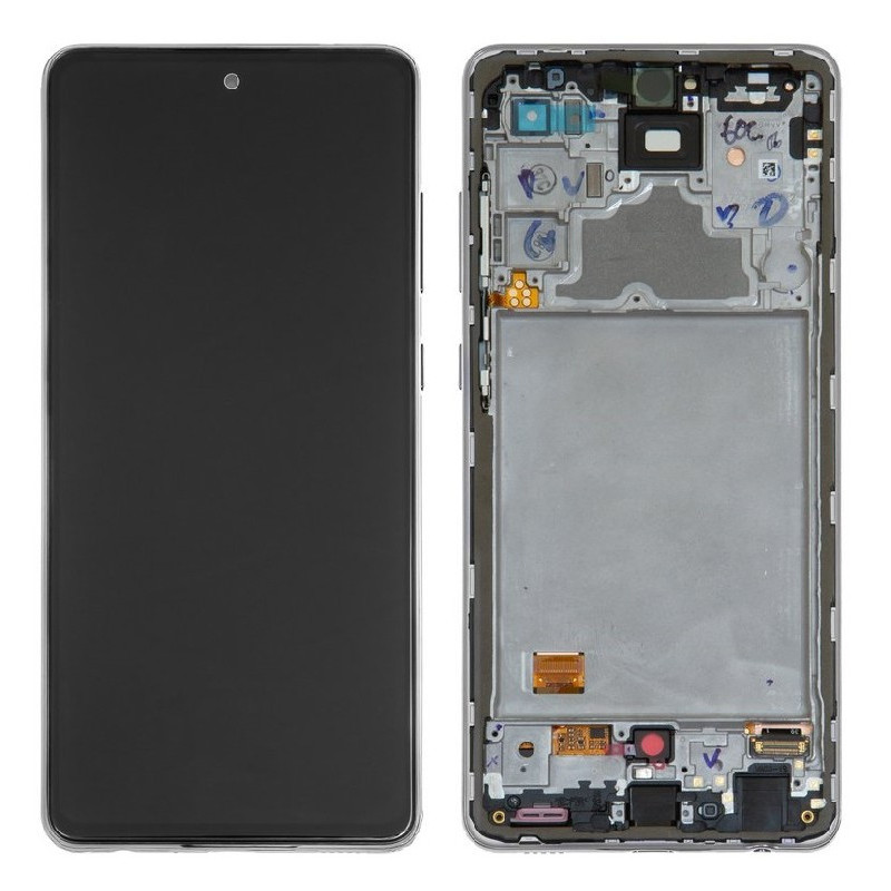 LCD screen Samsung A725 / A726 A72 4G / 5G with touch screen with frame White original (service pack)