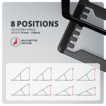 NB ACC STAND 10"-17.3" / ALUMINUM BLACK STND-LAB AXAGON