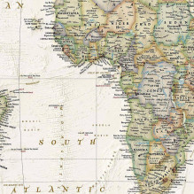 World map National Geographic, antique type, M 1:11,7mln, 193x295 cm World map National Geographic, antique type, M 1:11,7mln, 193x295 cm