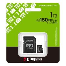 CARD Kingston 1TB microsdxc Canvas Select Plus Gen3 150MB / s A1 Card + Adapter CARD Kingston 1TB microsdxc Canvas Select Plus Gen3 150MB / s A1 Card + Adapter