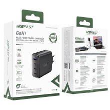 Įkroviklis Acefast A94 100W GaN 3xUSB-C / USB-A juodas Įkroviklis Acefast A94 100W GaN 3xUSB-C / USB-A juodas