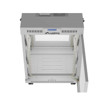 19" 15U 600 × 800 GREY FLOOR-STANDING RACK CABINET WITH PERFORATED DOOR AND LCD, LANBERG (FLAT PACK)