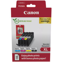 OEM kasetė Canon CLI-551XL C / M / Y / BK OEM kasetė Canon CLI-551XL C / M / Y / BK