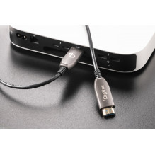 Kabel połączeniowy hybrydowy HDMI AOC , HDMI-A męski-męski , HDMI 2.1 , UHD-2 8K@60Hz , 48Gbps , HDR, eARC, HDCP 2.2, CE