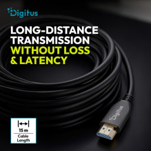 Kabel połączeniowy hybrydowy HDMI AOC , HDMI-A męski-męski , HDMI 2.1 , UHD-2 8K@60Hz , 48Gbps , HDR, eARC, HDCP 2.2, CE