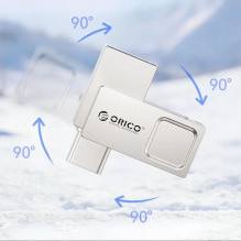 Orico U301 128GB USB-A USB-C USB 3.2 Gen 1 Pendrive - Silver