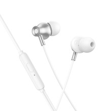 Laidinės ausinės su mikrofono lizdu 3,5 mm Hoco M119 silver