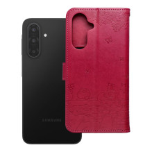 Atverčiamas dėklas, skirtas Samsung A17 Mezzo Book, katėms, raudonas Atverčiamas dėklas, skirtas Samsung A17 Mezzo Book, katėms, raudonas