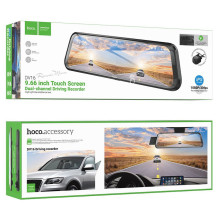 Dashcam for rearview mirror with a display 9,66" 1080p / 30fps + rear camera 720p / 30fps Hoco DV16 black