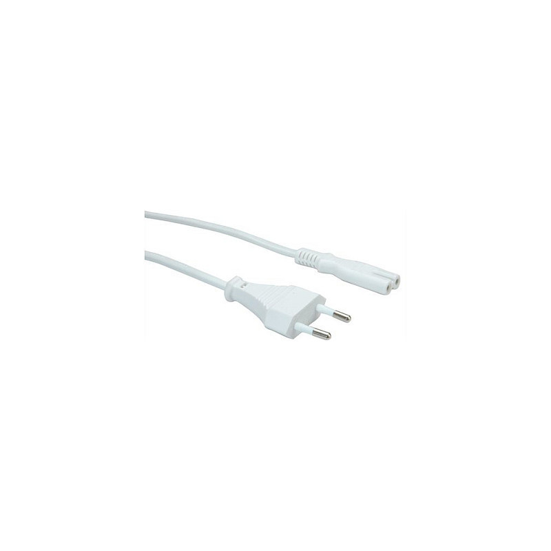 VALUE Power cable Euro flat plug to C7, 2polig, white, 1 m