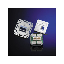 „Telegärtner“ dėžutė AMJ45 UP / 50 2 x RJ-45 Cat.6 E klasės, Alpių balta „Telegärtner“ dėžutė AMJ45 UP / 50 2 x RJ-45 Cat.6 E klasės, Alpių balta