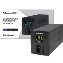 „Qoltec 53770“ nepertraukiamo maitinimo šaltinis (UPS), interaktyvus linijinis, 1,5 kVA, 900 W, 2 kintamosios srovės liz