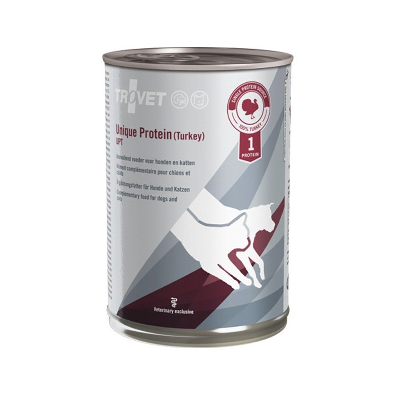 TROVET Unique Protein UPT Turkey Mono - wet dog and cat food - 400 g
