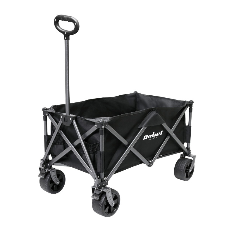 Durable trolley with brake for picnics and work, compact folding, up to 100 kg, 150 L