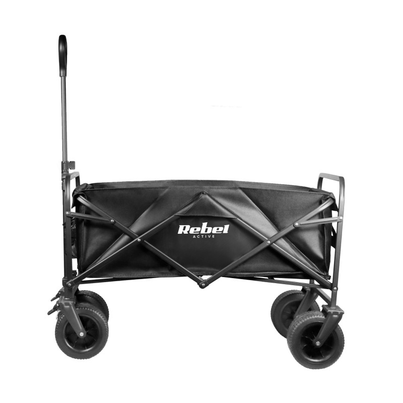 Durable folding trolley with brake for picnics, storage and work, up to 100 kg, 150 L