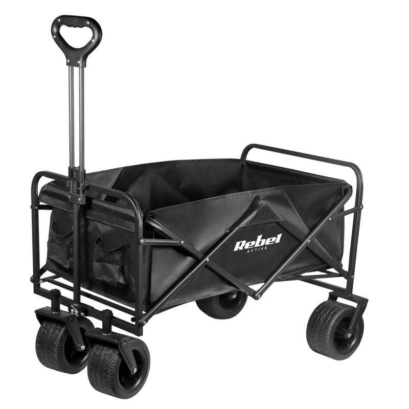 Durable folding trolley for picnics, storage and work, with a load capacity of up to 100 kg, 150 L