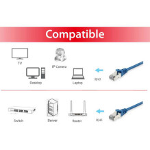 Equip Patch Cable Cat6 S / FTP 2xRJ45 30.00m Blue LSZH Polybag