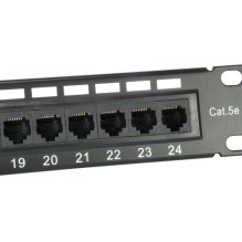 Equip 19" Patchpanel 24xRJ45 Cat5e UTP 1U 100MHz RAL9005