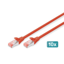 DIGITUS CAT 6 S / FTP Patchkabel, 10 Stück, 5m, rot DIGITUS CAT 6 S / FTP Patchkabel, 10 Stück, 5m, rot