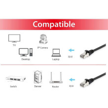 Equip Patchkabel Cat6A S / FTP 2xRJ45 20.00m Black LSZH Polybeutel