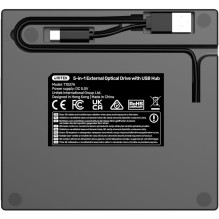 Išorinis DVD / CD įrašymo įrenginys Unitek, USB šakotuvas 5Gbps, SD kortelių skaitytuvas T1037A01 Išorinis DVD / CD įrašymo įrenginys Unitek, USB šakotuvas 5Gbps, SD kortelių skaitytuvas T1037A01