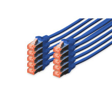 DIGITUS CAT 6 S / FTP Patchkabel, 10 Stück, 2m, blue DIGITUS CAT 6 S / FTP Patchkabel, 10 Stück, 2m, blue