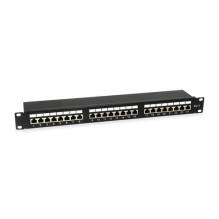 Equip 19 colių pataisų skydelis 24xRJ45 Cat6 FTP 1U 250MHz RAL9005 Equip 19 colių pataisų skydelis 24xRJ45 Cat6 FTP 1U 250MHz RAL9005