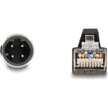DELOCK M12 Kabel D-kodiert 4 Pin St. zu RJ45 St. PUR(TPU) 5m