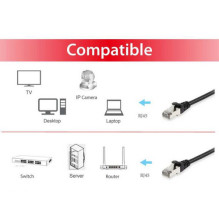 Equip Patchkabel Cat6A S / FTP 2xRJ45 25.00m Black LSZH Polybeutel