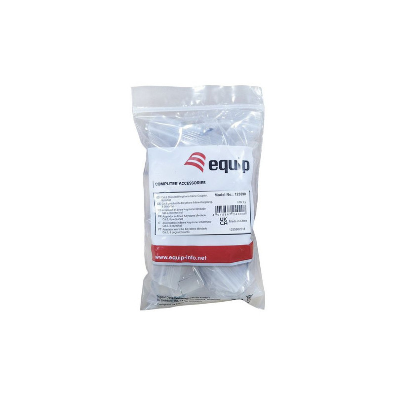 Equip Keystone-Koppler shielded Cat6 2xRJ45 8 pcs silver