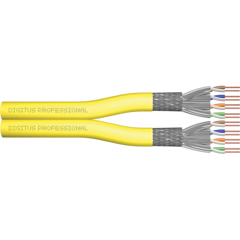 DIGITUS Verlegekabel Cat7a S / FTP dvipusis 500m gelb AWG22 / 1