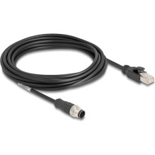 DELOCK M12 Kabel A-kodiert 8 Pin St. zu RJ45 St. PVC 5 m