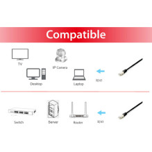 Equip Patchkabel Cat6A 10x S / FTP 2xRJ45 1.00m Black Plat Equip Patchkabel Cat6A 10x S / FTP 2xRJ45 1.00m Black Plat