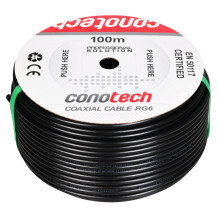 NS100 TRI gel-filled black coaxial cable - 100m roll